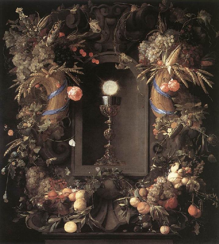 HEEM, Jan Davidsz. de Eucharist in Fruit Wreath sg oil painting image